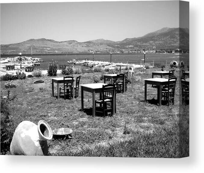 Cafe Canvas Print featuring the photograph Cafe Surreal by Andreas Thust