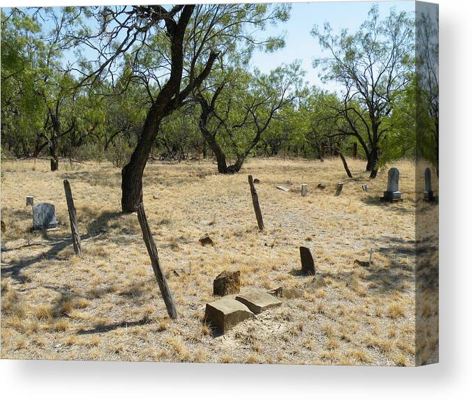 Callahan Canvas Print featuring the photograph Callahan City Cemetery Unmarked Pioneer Graves by The GYPSY