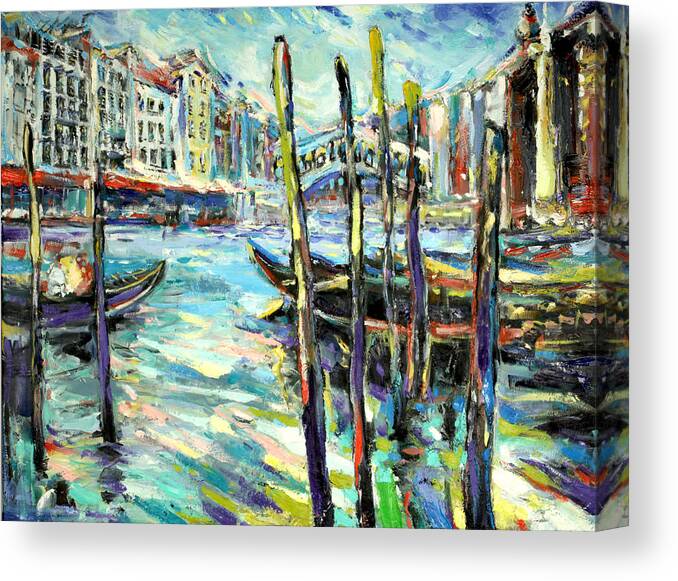 Venice Canvas Print featuring the painting Canale Grande 1 by Zofia Kijak