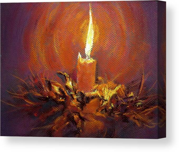Candelight Canvas Print featuring the painting Candlelight by Jieming Wang