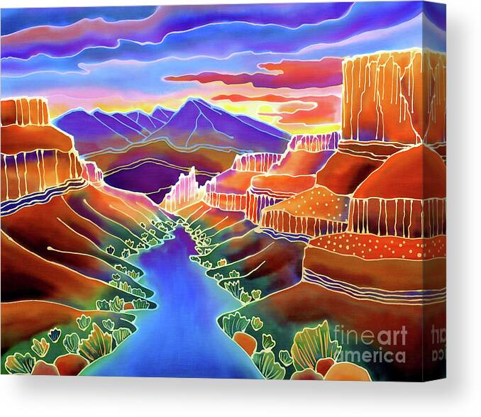 Sw Canvas Print featuring the painting Canyon Sunrise by Harriet Peck Taylor