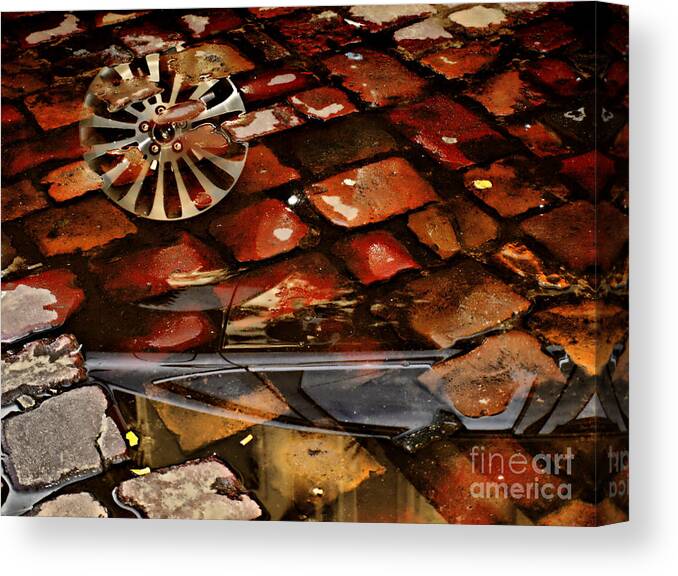 Car Canvas Print featuring the photograph Car reflection by Justyna Jaszke JBJart