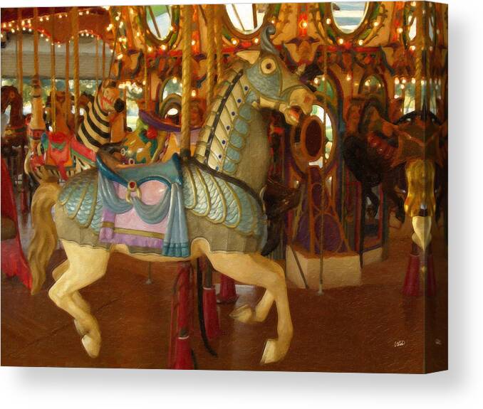 Carousel Canvas Print featuring the painting Carousel Horse 196244 by Dean Wittle