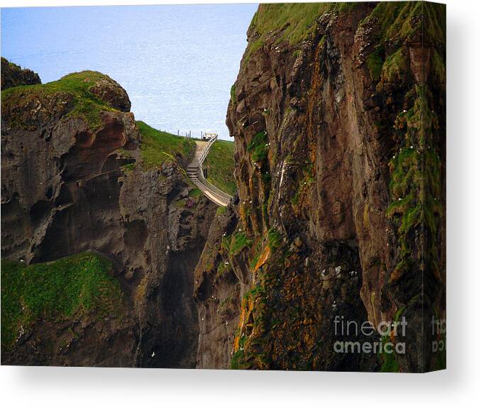 Carrick-a-rede Bridge Canvas Print featuring the photograph Carrick-a-Rede Bridge III by Patricia Griffin Brett