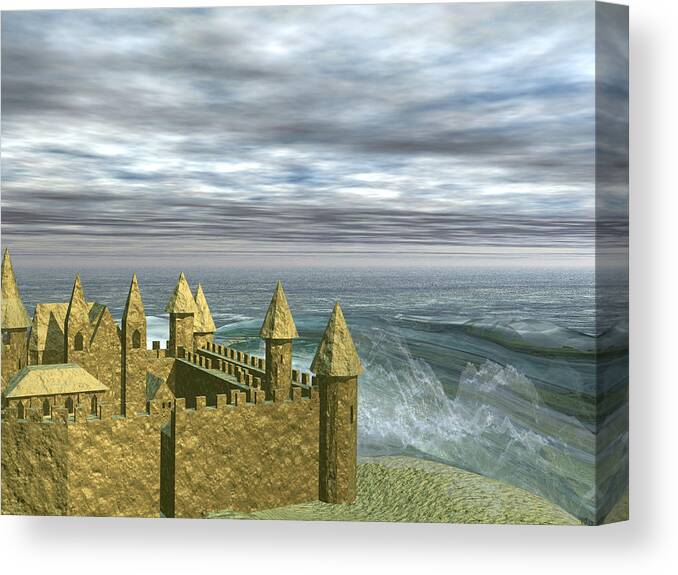 Ocean Canvas Print featuring the digital art Castles Made of Sand by Michele Wilson