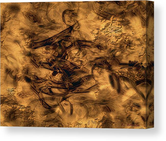Abstract Canvas Print featuring the painting Cave Painting by RC DeWinter