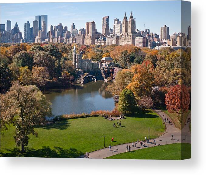 Belvedere Castle Canvas Print featuring the photograph Central Park West Skyline in Autumn by Photo by Scott Dunn