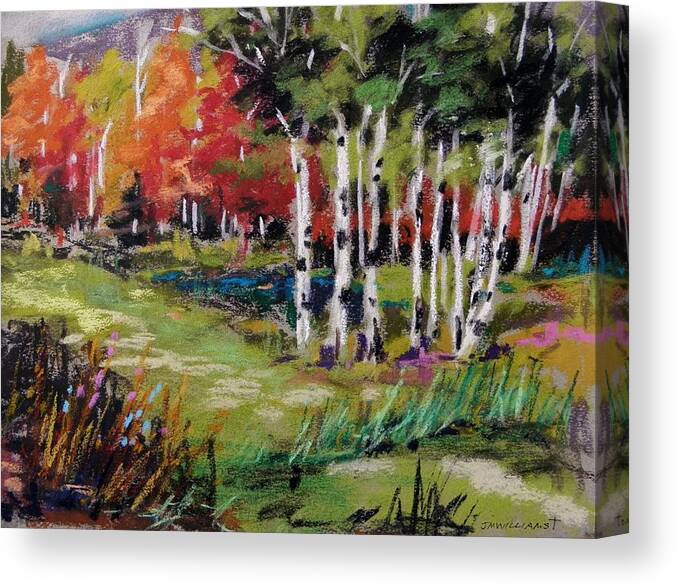 Birches Canvas Print featuring the painting Changing Birches by John Williams