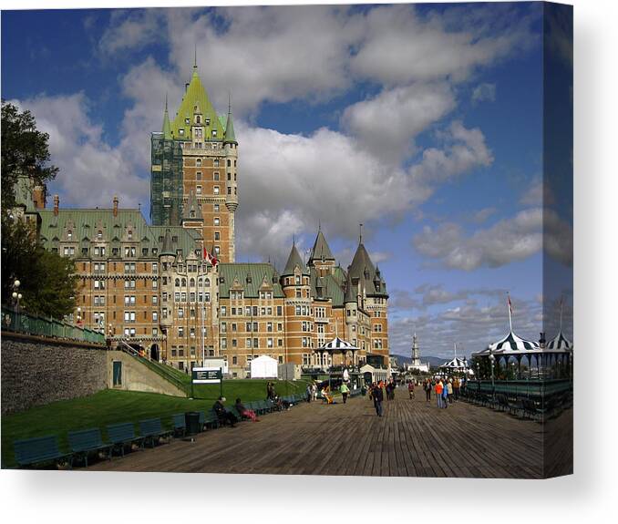 Chateau Frontenac Canvas Print featuring the photograph Chateau Frontenac Quebec City by Nicky Jameson