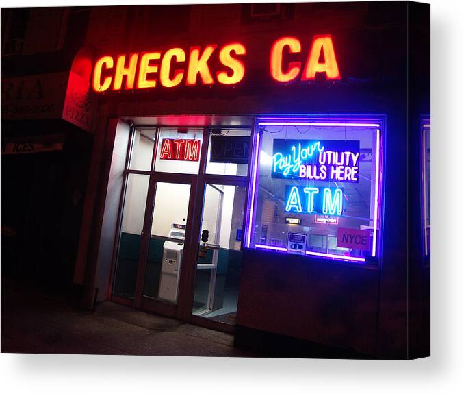 Mieczyslaw Canvas Print featuring the photograph Checks CA in NYC by Mieczyslaw Rudek