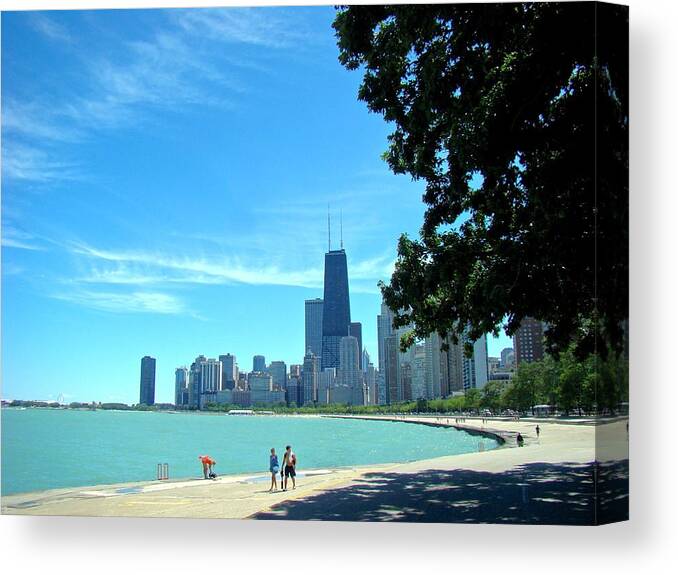 Chicago Canvas Print featuring the photograph Chicago Lake Front by Lori Strock