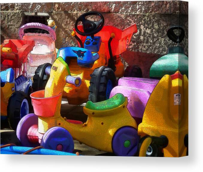 Scooter Canvas Print featuring the photograph Child's Play by Steve Taylor