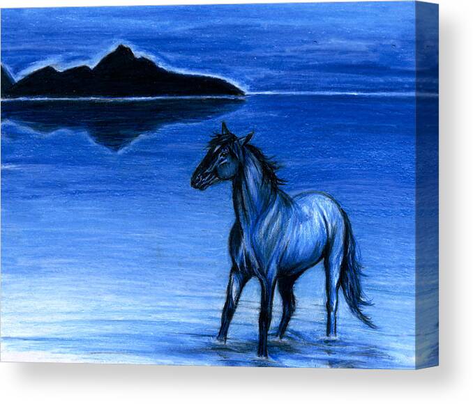 Horse Canvas Print featuring the drawing Chill by Risa Kent