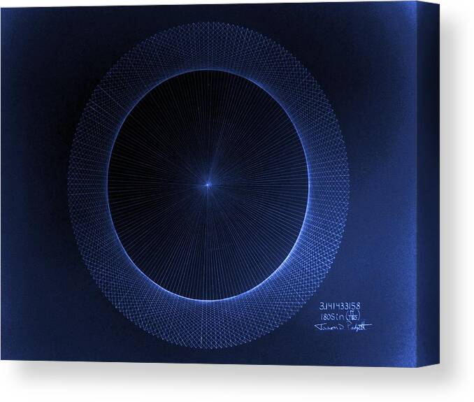 Jason Canvas Print featuring the drawing Perfect Circles Don't Exist Pi 180 by Jason Padgett