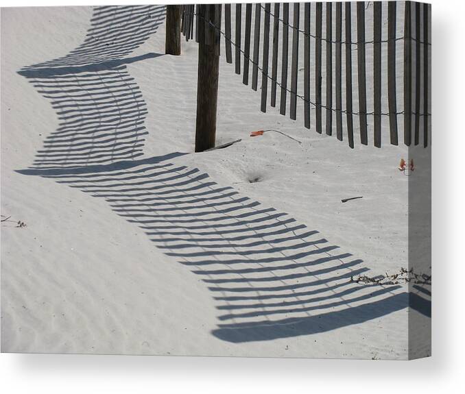 Beach Canvas Print featuring the photograph Circus Beach Fence by Ellen Meakin