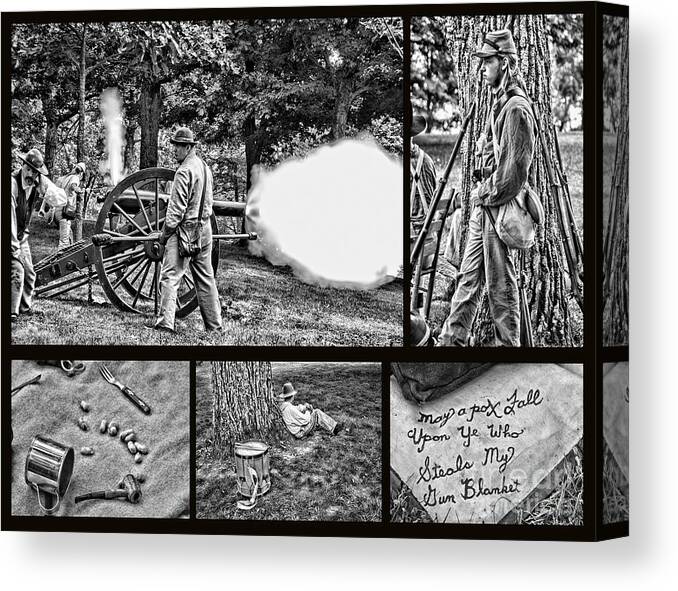 Civil War Canvas Print featuring the photograph Civil War Collage by Geraldine DeBoer