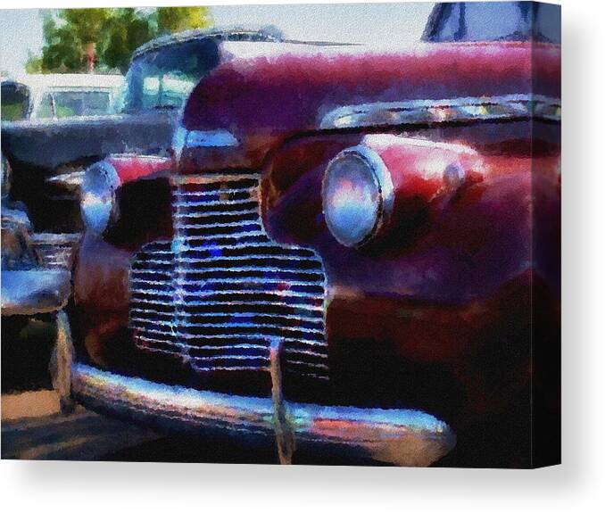  Classic Cars Paintings Canvas Print featuring the photograph Classic Chevy water color by Gary De Capua