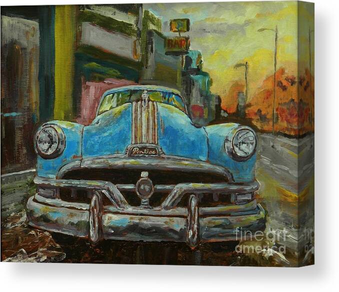 Urban Landscape Canvas Print featuring the painting Classic Pontiac by William Reed