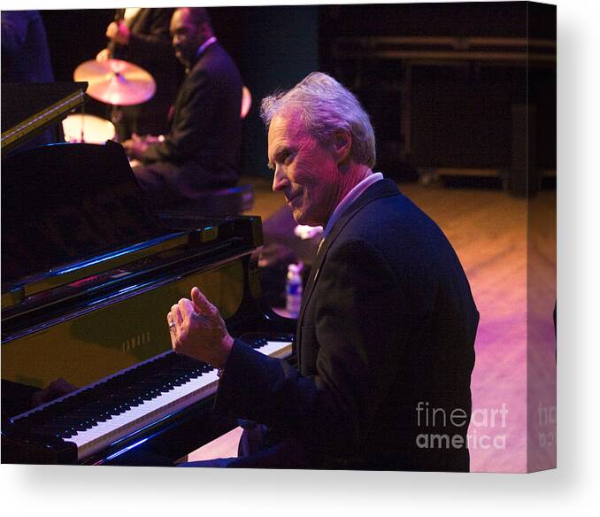 Craig Lovell Canvas Print featuring the photograph Clint Eastwood on Piano in Monterey by Craig Lovell
