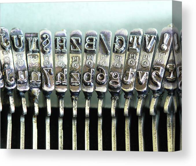 Technology Canvas Print featuring the photograph Closeup Of Typewriter Keys by Ilona Nagy