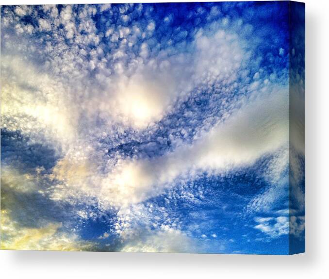 Clouds Canvas Print featuring the photograph Cloud Burst by Debra Martz