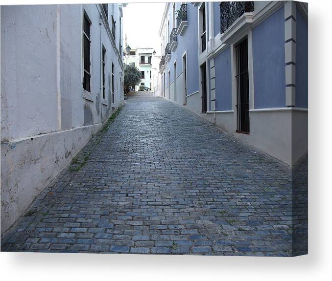 Puerto Rico Canvas Print featuring the photograph Cobble Street by David S Reynolds