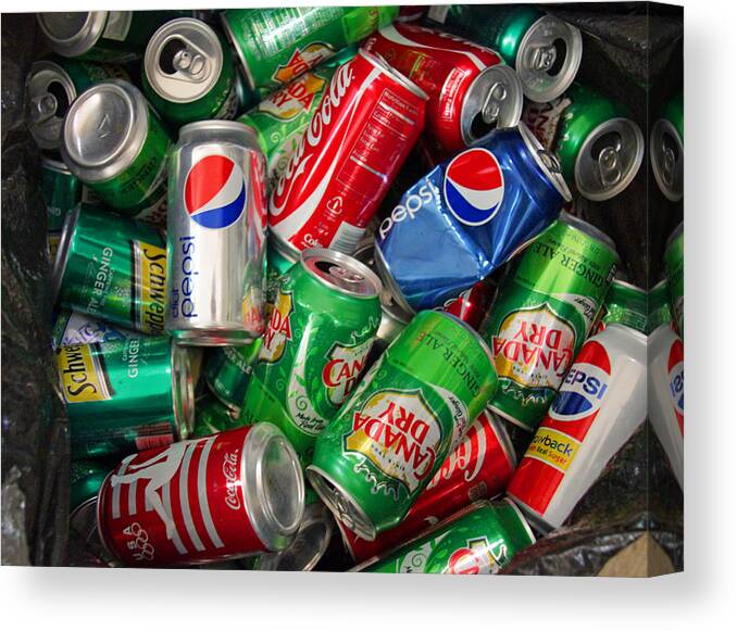 Cans Canvas Print featuring the photograph Collection of cans 02 by Andy Lawless