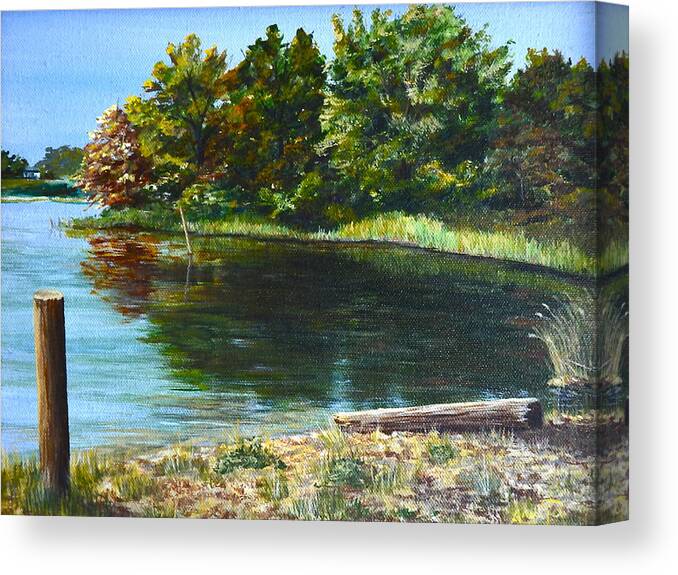 Plein Air Painting Canvas Print featuring the painting Colonial Beach by AnnaJo Vahle