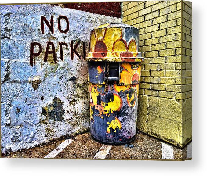 Trash Canvas Print featuring the photograph Colorful Can by Don Margulis