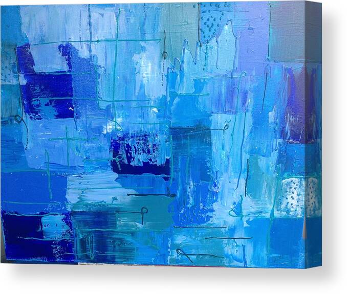 Abstract Canvas Print featuring the painting Colour Blue 2 by Judi Goodwin