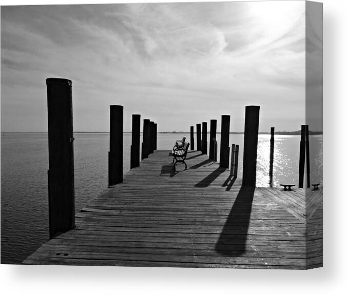 Contemplating The Chesapeake Canvas Print featuring the photograph Contemplating the Chesapeake by Dark Whimsy