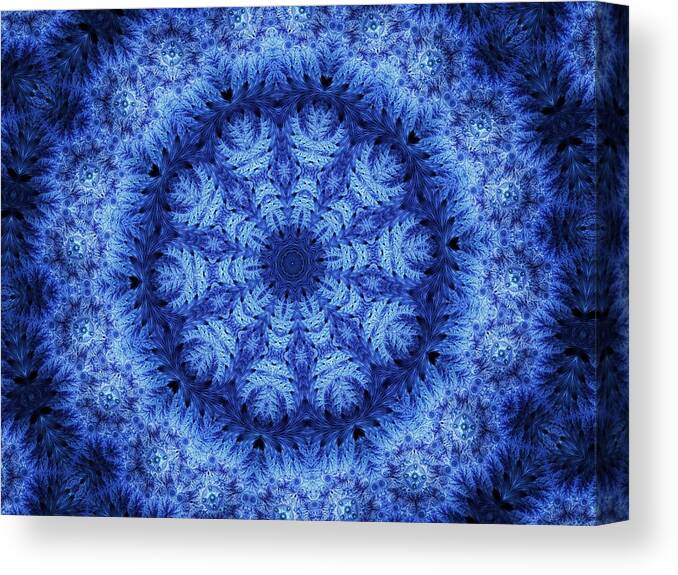 Snowflake Canvas Print featuring the digital art Cool Down Series #1 Snowflake by Lilia S