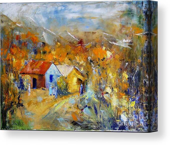 Impressionism Canvas Print featuring the painting Couleurs d'Automne by Aline Halle-Gilbert