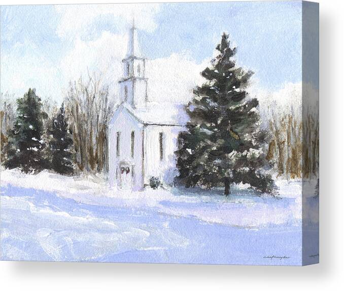 Country Church Canvas Print featuring the painting Country church by J Reifsnyder