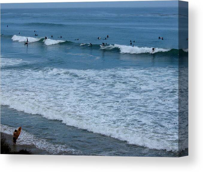 California Canvas Print featuring the photograph County Line Surfers by Daniel Schubarth