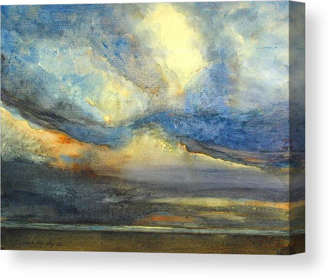 Landscape Canvas Print featuring the painting Crack the Sky III by Peter Senesac
