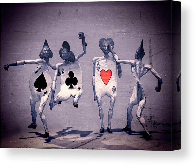 Cards Canvas Print featuring the digital art Crazy Aces by Bob Orsillo