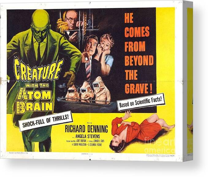 Vintage Canvas Print featuring the photograph Creature With The Atom Brain by Action