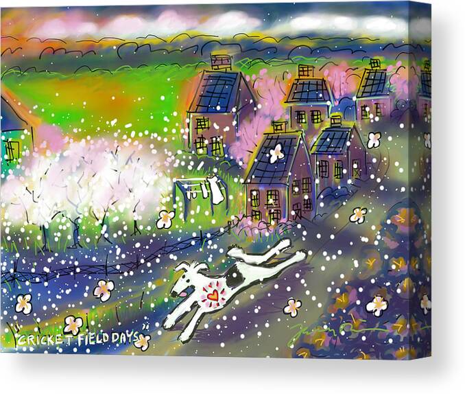 Cricket Field Canvas Print featuring the painting Cricket Field Days by Jean Pacheco Ravinski