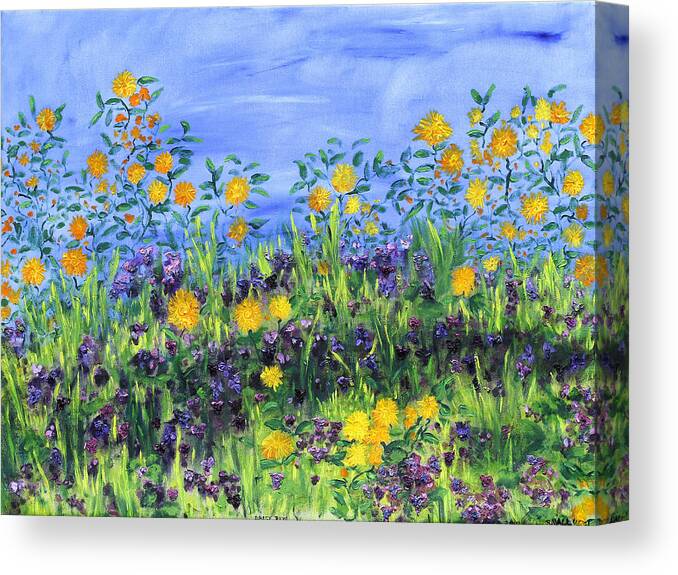 Flowers Canvas Print featuring the painting Daisy Days by Regina Valluzzi