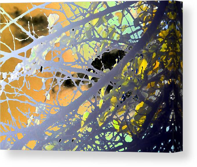 Sun Canvas Print featuring the digital art Dark Sun And Tree by Eric Forster