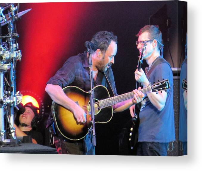 Dave Matthews Canvas Print featuring the photograph Dave And Stefan Jam by Aaron Martens