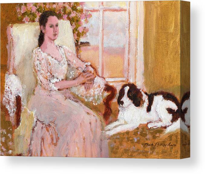 Woman Sitting Canvas Print featuring the painting Daydreamers by J Reifsnyder