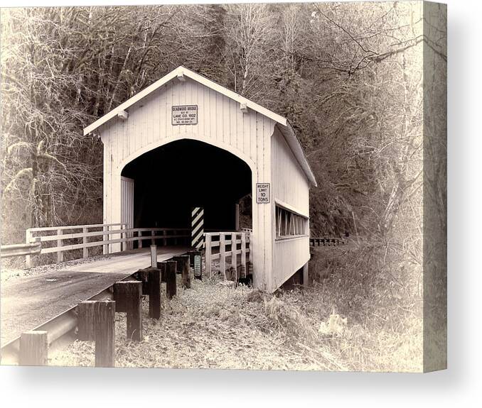 Deadwood Canvas Print featuring the photograph Deadwood Covered Bridge by HW Kateley