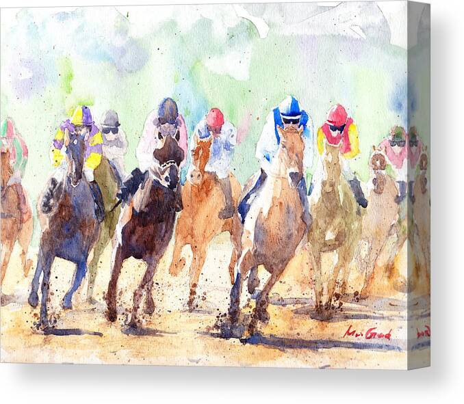 Landscape Canvas Print featuring the painting Derby by Max Good