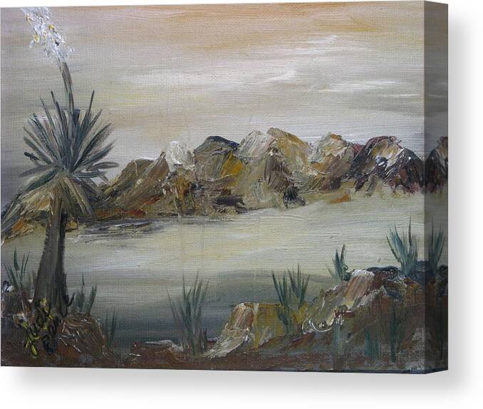 Desert Canvas Print featuring the painting Desert in Monachrome by Judi Pence