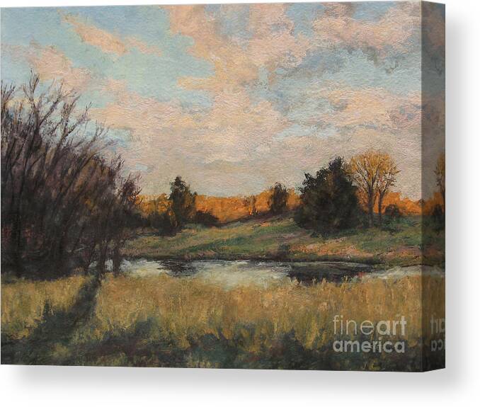 Distant Glow Canvas Print featuring the painting Distant Glow by Gregory Arnett