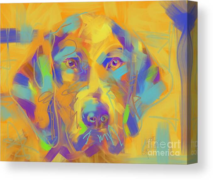 Dog Canvas Print featuring the painting Dog Noor by Go Van Kampen