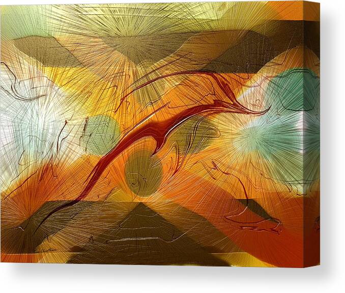 Abstract Canvas Print featuring the digital art Dolphin Abstract - 2 by Kae Cheatham