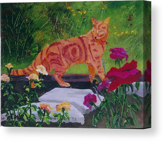 #shere Khan Canvas Print featuring the painting Domestic Tiger by Gail Daley